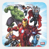 Avengers Classics, Hulk Leading Avengers Sticker, Zazzle