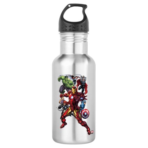 Avengers Classics  Iron Man Leading Avengers Stainless Steel Water Bottle