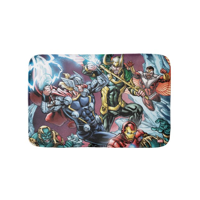 Avengers Classics | Loki And Frost Giants Bath Mat (Front)