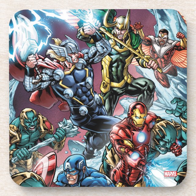 Avengers Classics | Loki And Frost Giants Coaster (Front)
