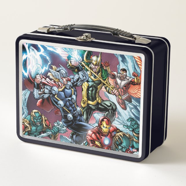 Avengers Classics | Loki And Frost Giants Metal Lunch Box (Front)