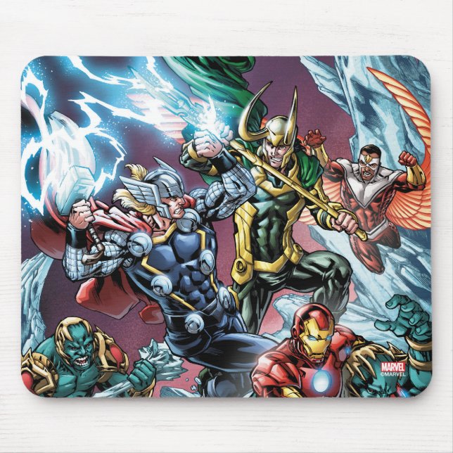 Avengers Classics | Loki And Frost Giants Mouse Pad (Front)