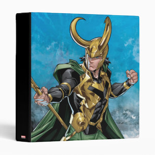 Avengers Classics   Loki With Staff 3 Ring Binder