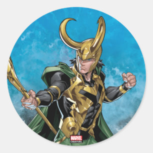 Avengers Classics Loki With Staff Classic Round Sticker