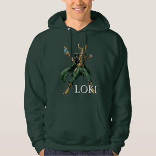 Avengers Classics   Loki With Staff Hoodie