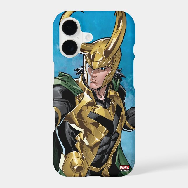 Avengers Classics | Loki With Staff Iphone Case (Back)