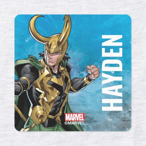 Avengers Classics  Loki With Staff Kids Labels