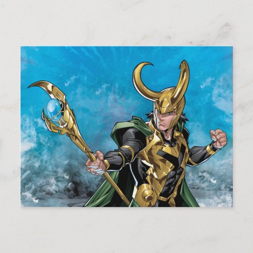 Avengers Classics  Loki With Staff Postcard