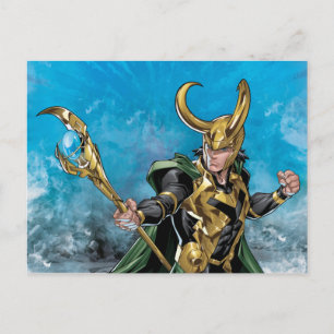 Avengers Classics   Loki With Staff Postcard