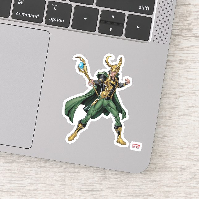 Avengers Classics | Loki With Staff Sticker (Detail)