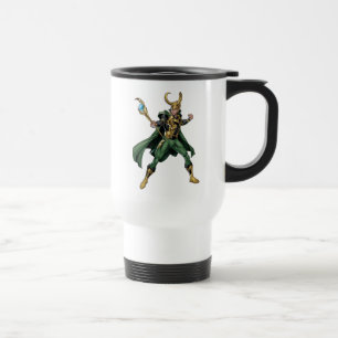 Avengers Classics   Loki With Staff Travel Mug