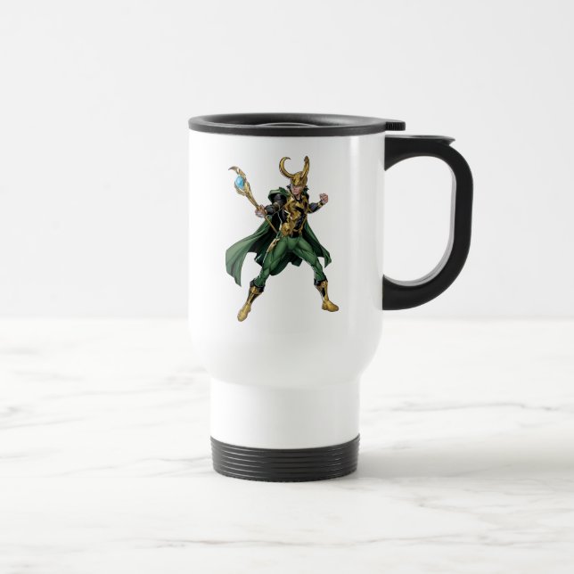Avengers Classics | Loki With Staff Travel Mug (Right)