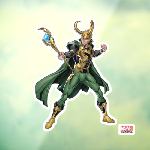 Avengers Classics  Loki With Staff Window Cling