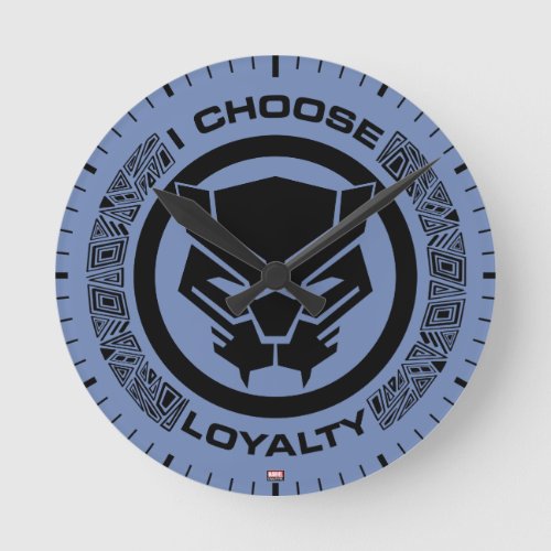 Avengers Classics  Loyalty Black Panther Logo Round Clock