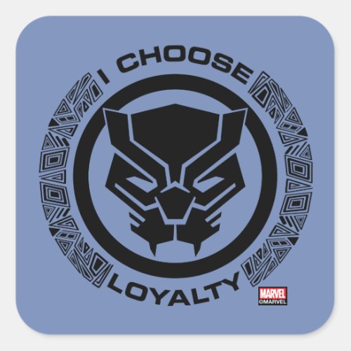 Avengers Classics  Loyalty Black Panther Logo Square Sticker