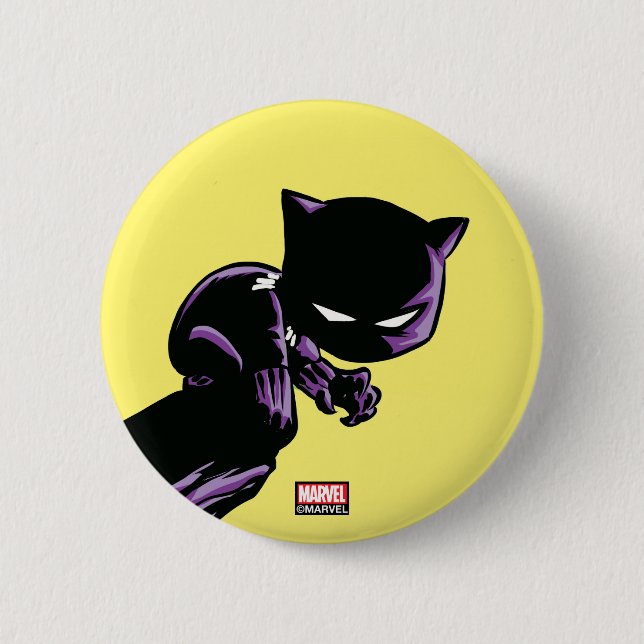 Avengers Classics | Mini Black Panther On Cliff Button (Front)