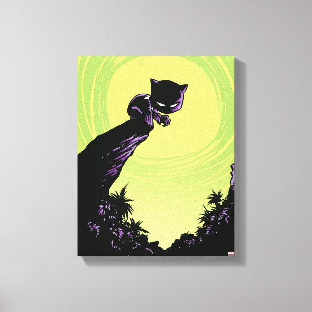 Avengers Classics | Mini Black Panther On Cliff Canvas Print (Front)