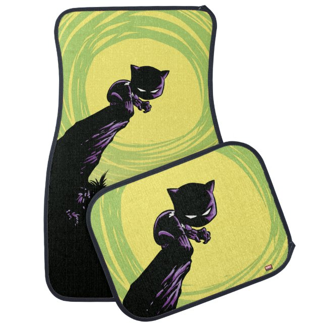Avengers Classics | Mini Black Panther On Cliff Car Floor Mat (Set)