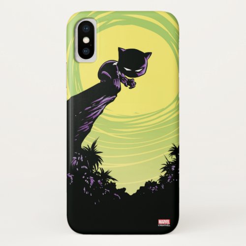 Avengers Classics  Mini Black Panther On Cliff iPhone X Case