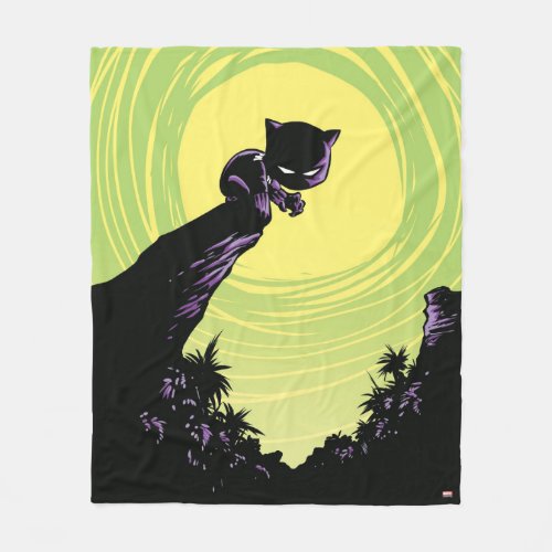 Avengers Classics  Mini Black Panther On Cliff Fleece Blanket