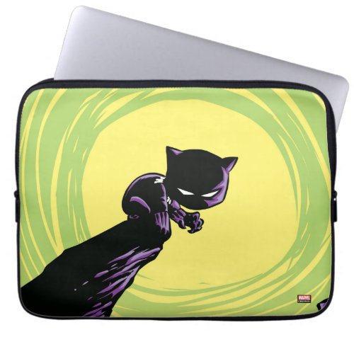 Avengers Classics  Mini Black Panther On Cliff Laptop Sleeve