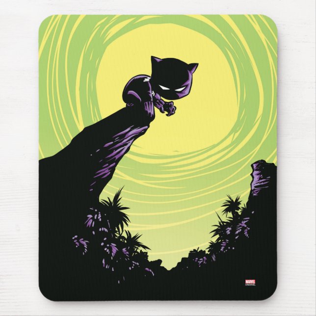 Avengers Classics | Mini Black Panther On Cliff Mouse Pad (Front)