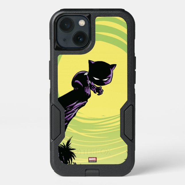 Avengers Classics | Mini Black Panther On Cliff Otterbox iPhone Case (Back)