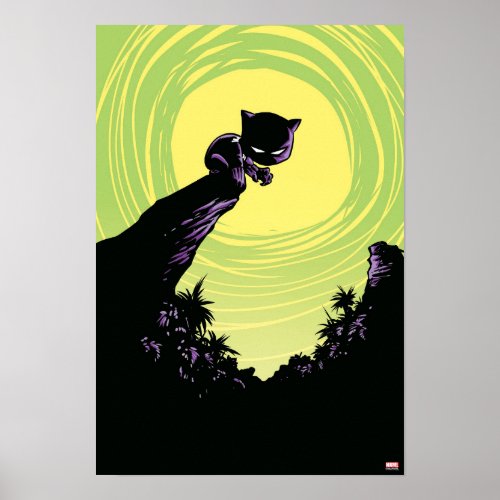 Avengers Classics  Mini Black Panther On Cliff Poster
