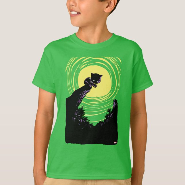 Avengers Classics | Mini Black Panther On Cliff T-Shirt (Front)