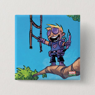 Avengers Classics   Mini Hawkeye In Tree Button