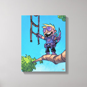 Avengers Classics Mini Hawkeye In Tree Canvas Print