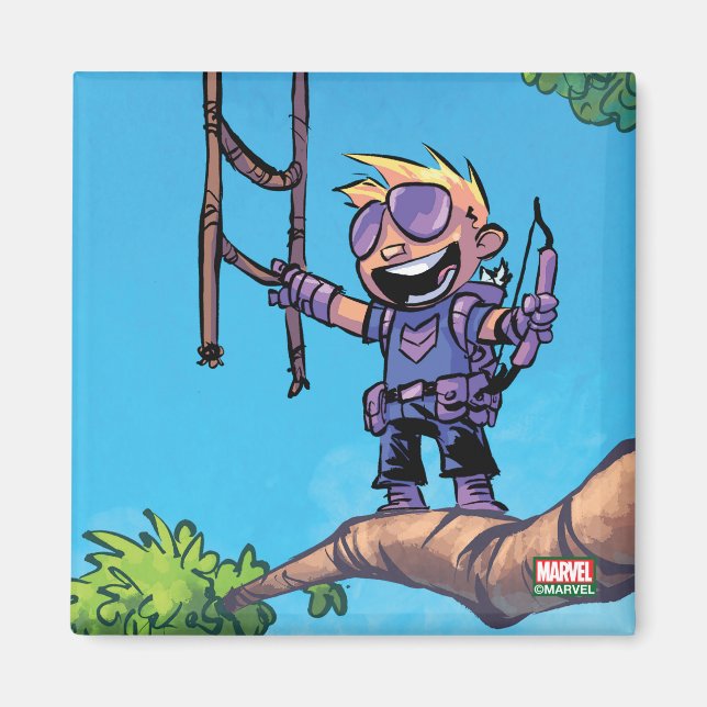 Avengers Classics | Mini Hawkeye In Tree Magnet (Front)