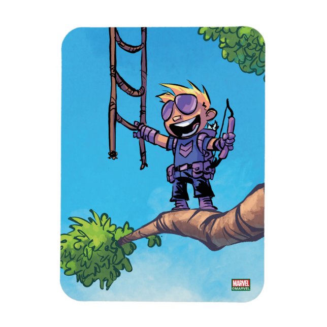 Avengers Classics | Mini Hawkeye In Tree Magnet (Vertical)