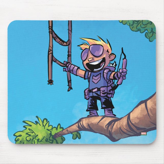 Avengers Classics | Mini Hawkeye In Tree Mouse Pad (Front)