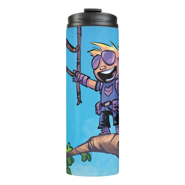 Avengers Classics | Mini Hawkeye In Tree Thermal Tumbler (Front)