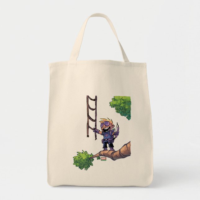 Avengers Classics | Mini Hawkeye In Tree Tote Bag (Front)