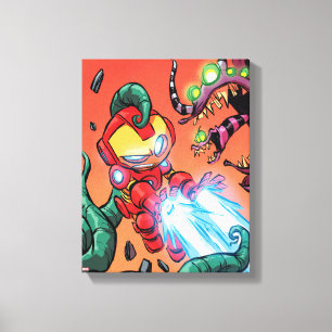 Avengers Classics   Mini Iron Man Blasting Monster Canvas Print