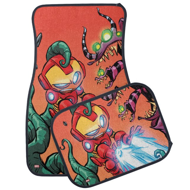 Avengers Classics | Mini Iron Man Blasting Monster Car Floor Mat (Set)