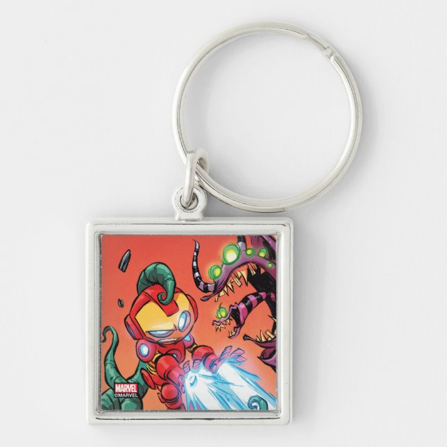 Avengers Classics | Mini Iron Man Blasting Monster Keychain (Front)