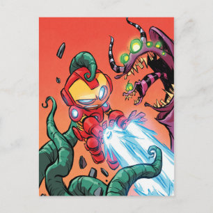 Avengers Classics Mini Iron Man Blasting Monster Postcard