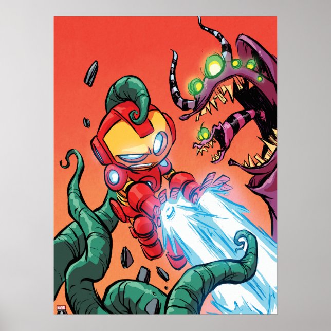 Avengers Classics | Mini Iron Man Blasting Monster Poster (Front)