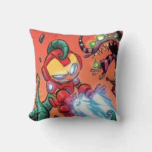 Avengers Classics   Mini Iron Man Blasting Monster Throw Pillow