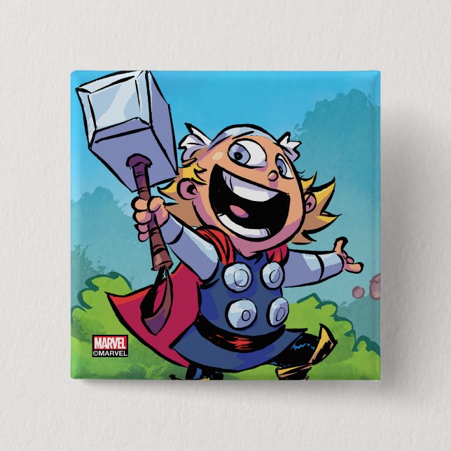 Avengers Classics | Mini Thor With Mjolnir Button (Front)