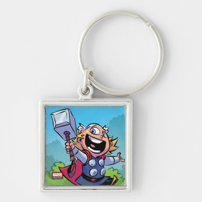 Avengers Classics | Mini Thor With Mjolnir Keychain (Front)