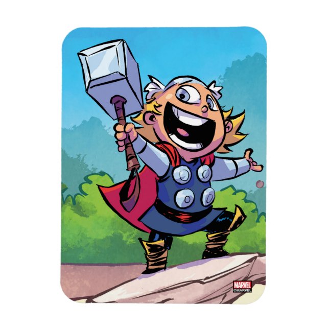 Avengers Classics | Mini Thor With Mjolnir Magnet (Vertical)