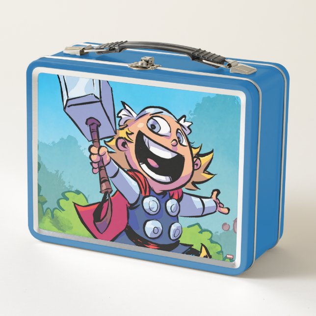 Avengers Classics | Mini Thor With Mjolnir Metal Lunch Box (Front)