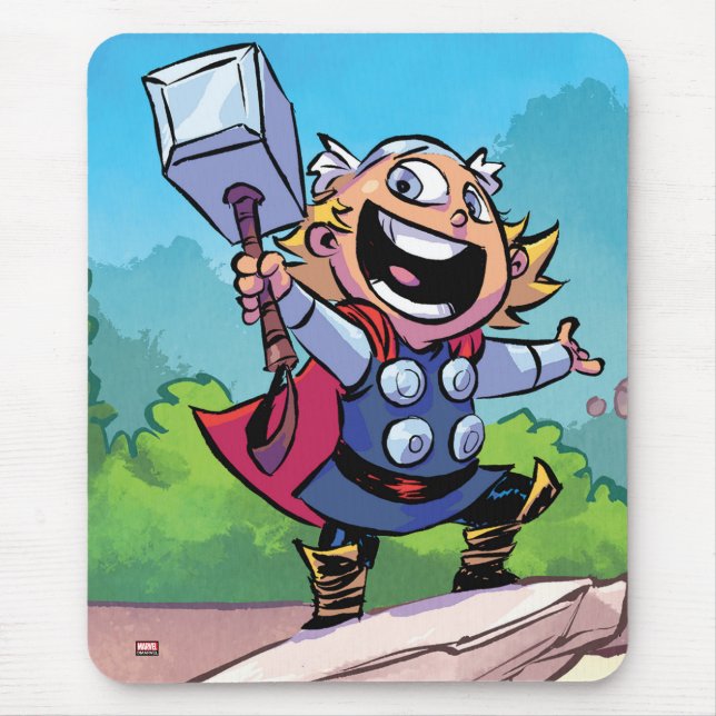 Avengers Classics | Mini Thor With Mjolnir Mouse Pad (Front)