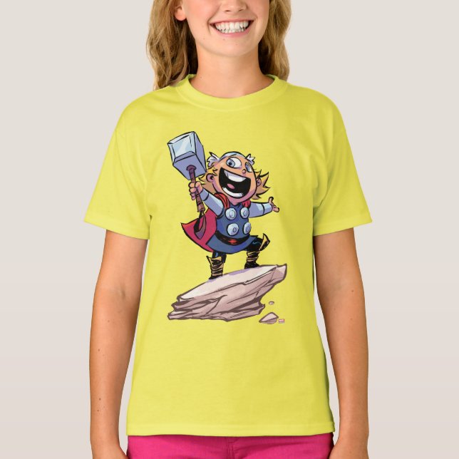 Avengers Classics | Mini Thor With Mjolnir T-Shirt (Front)