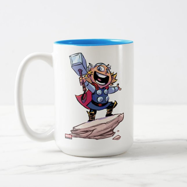 Avengers Classics | Mini Thor With Mjolnir Two-Tone Coffee Mug (Left)