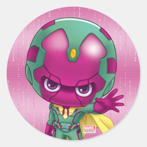 Avengers Classics  Mini Vision Character Art Classic Round Sticker